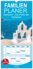 Familienplaner 2026 - Santorini - Die Perle der Kykladen mit 5 Spalten (Wandkalender, 21 x 45 cm) CALVENDO