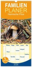 Familienplaner 2026 - Heimische Pilze mit 5 Spalten (Wandkalender, 21 x 45 cm) CALVENDO