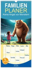 Familienplaner 2026 - Keine Angst vor Monstern mit 5 Spalten (Wandkalender, 21 x 45 cm) CALVENDO