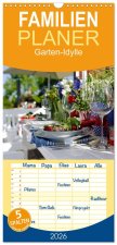 Familienplaner 2026 - Garten-Idylle 2026 mit 5 Spalten (Wandkalender, 21 x 45 cm) CALVENDO
