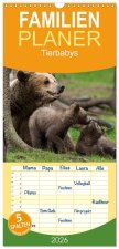 Familienplaner 2026 - Tierbabys 2026 mit 5 Spalten (Wandkalender, 21 x 45 cm) CALVENDO