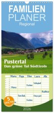 Familienplaner 2026 - Pustertal - Das grüne Tal Südtirols mit 5 Spalten (Wandkalender, 21 x 45 cm) CALVENDO