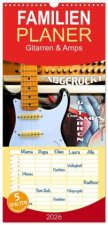 Familienplaner 2026 - Gitarren und Amps - abgerockt mit 5 Spalten (Wandkalender, 21 x 45 cm) CALVENDO