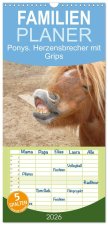 Familienplaner 2026 - Ponys. Herzensbrecher mit Grips mit 5 Spalten (Wandkalender, 21 x 45 cm) CALVENDO