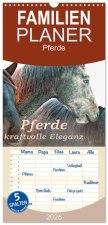 Familienplaner 2026 - Pferde - kraftvolle Eleganz mit 5 Spalten (Wandkalender, 21 x 45 cm) CALVENDO
