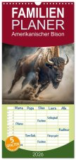 Familienplaner 2026 - Amerikanischer Bison mit 5 Spalten (Wandkalender, 21 x 45 cm) CALVENDO