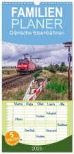 Familienplaner 2026 - Dänische Eisenbahnen mit 5 Spalten (Wandkalender, 21 x 45 cm) CALVENDO