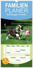 Familienplaner 2026 - Bulldoggen-Kinder mit 5 Spalten (Wandkalender, 21 x 45 cm) CALVENDO