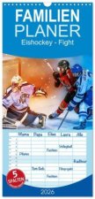 Familienplaner 2026 - Eishockey - Fight mit 5 Spalten (Wandkalender, 21 x 45 cm) CALVENDO