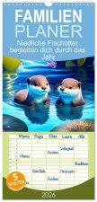 Familienplaner 2026 - Niedliche Fischotter begleiten dich durch das Jahr mit 5 Spalten (Wandkalender, 21 x 45 cm) CALVENDO