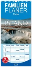 Familienplaner 2026 - Island - Rundreise im Oktober mit 5 Spalten (Wandkalender, 21 x 45 cm) CALVENDO