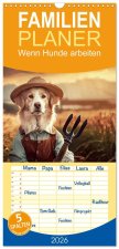 Familienplaner 2026 - Wenn Hunde arbeiten mit 5 Spalten (Wandkalender, 21 x 45 cm) CALVENDO