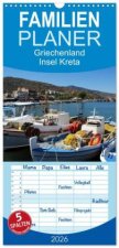 Familienplaner 2026 - Griechenland - Insel Kreta mit 5 Spalten (Wandkalender, 21 x 45 cm) CALVENDO