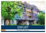 Erfurt - City views in watercolors (Wall Calendar 2026 DIN A4 landscape), CALVENDO 12 Month Wall Calendar