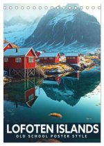 Lofoten Islands - Old School Poster Style (Desk Calendar 2026 DIN A5 portrait), CALVENDO 12 Month DeskCalendar