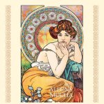 Kalendář 2026 Alfons Mucha, nástěnný, 33 x 33 cm