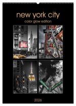 New York City - Color Glow Edition (Wandkalender 2026 DIN A2 hoch), CALVENDO Monatskalender