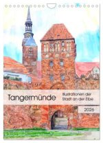 Tangermünde - Illustrationen der Stadt an der Elbe (Wandkalender 2026 DIN A4 hoch), CALVENDO Monatskalender