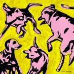 Pink Dogs On the Green Grass