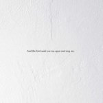 And the Bird Said: Cut Me Open and Sing Me