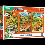 Puzzle 3x80 Trefliki w świecie dinozaurów 34888