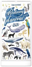 Kalendář 2026 nástěnný: Rodinný, plánovací TERIBEAR, 21 × 42 cm