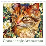 Chats de style Art nouveau (Calendrier mural carré 2026 30x30 cm) Calendrier double avec une page pour vos prises de notes