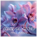 colorful orchid family planner (Wall Calendar 2026 12 × 12 Inch) CALVENDO 12 Month Wall Calendar