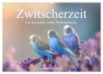 Zwitscherzeit - Ein Kalender voller Wellensittiche (Wandkalender 2026 DIN A2 quer), CALVENDO Monatskalender