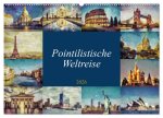 Pointilistische Weltreise (Wandkalender 2026 DIN A2 quer), CALVENDO Monatskalender