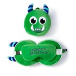 Relaxeazzz Plüsch Grün Monstarz Monster Reisekissen & Schlafmaske