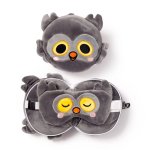 Relaxeazzz Plüsch Adoramals Winston Eule Reisekissen & Schlafmaske