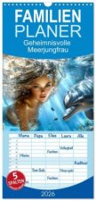 Familienplaner 2026 - Geheimnisvolle Meerjungfrau mit 5 Spalten (Wandkalender, 21 x 45 cm) CALVENDO