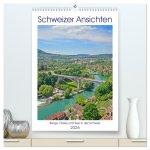 Schweizer Ansichten - Berge, Flüsse und Seen in der Schweiz (hochwertiger Premium Wandkalender 2026 DIN A2 hoch), Kunstdruck in Hochglanz