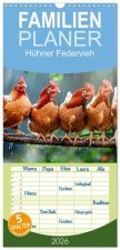 Familienplaner 2026 - Hühner Federvieh mit 5 Spalten (Wandkalender, 21 x 45 cm) CALVENDO