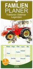 Familienplaner 2026 - Traktoren Oldtimer Legenden mit 5 Spalten (Wandkalender, 21 x 45 cm) CALVENDO