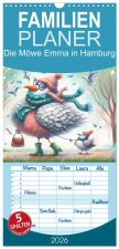 Familienplaner 2026 - Die Möwe Emma in Hamburg mit 5 Spalten (Wandkalender, 21 x 45 cm) CALVENDO