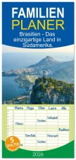 Familienplaner 2026 - Brasilien - Das einzigartige Land in Südamerika. mit 5 Spalten (Wandkalender, 21 x 45 cm) CALVENDO