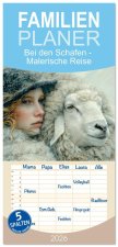 Familienplaner 2026 - Bei den Schafen - Malerische Reise mit 5 Spalten (Wandkalender, 21 x 45 cm) CALVENDO
