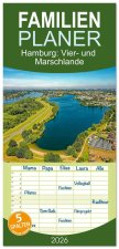 Familienplaner 2026 - Hamburg: Vier- und Marschlande mit 5 Spalten (Wandkalender, 21 x 45 cm) CALVENDO