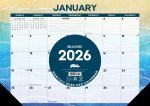 Beaches 2026 17 X 12 Small Monthly Deskpad