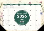 Botanical Garden 2026 17 X 12 Small Monthly Deskpad