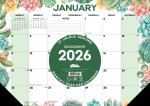Succulents 2026 17 X 12 Small Monthly Deskpad