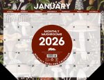 Mushrooms 2026 22 X 17 Large Monthly Deskpad