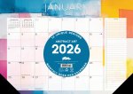 Abstract Art 2026 17 X 12 Small Monthly Deskpad