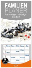 Familienplaner 2026 - Rennwagen - Design Studien mit 5 Spalten (Wandkalender, 21 x 45 cm) CALVENDO