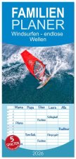 Familienplaner 2026 - Windsurfen - endlose Wellen mit 5 Spalten (Wandkalender, 21 x 45 cm) CALVENDO