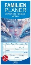 Familienplaner 2026 - Winterliche Fantasie Animé mit 5 Spalten (Wandkalender, 21 x 45 cm) CALVENDO