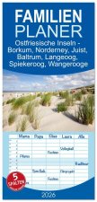 Familienplaner 2026 - Ostfriesische Inseln - Borkum, Norderney, Juist, Baltrum, Langeoog, Spiekeroog, Wangerooge mit 5 Spalten (Wandkalender, 21 x 45