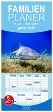 Familienplaner 2026 - Haie - Vorsicht gefährlich! mit 5 Spalten (Wandkalender, 21 x 45 cm) CALVENDO